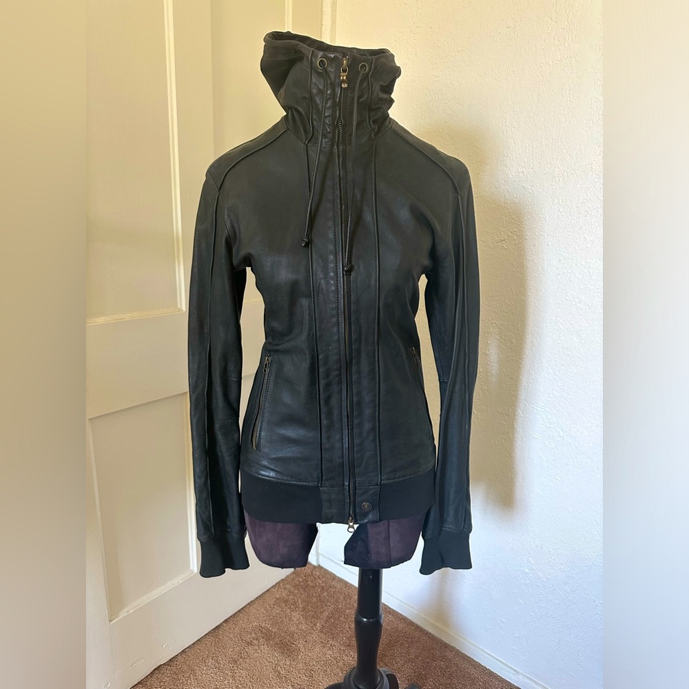 Leather jacket.